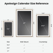 ApoloSign 15.6 inch Digital Calendar, Dual-Mode Smart Wall Planner & Interactive Display Electronic Touchscreen Chore Chart for Family Schedules, Sync Calendars, No Subscription (Teak)