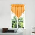 thumbnail image 5 of Lace Valance Curtain for Window, 51x24 Inch Light Filtering Kitchen Semi-Sheer Decorative Curtains, Short Cafe Curtain for Living Room Bathroom, Sheer Window Panel, Orange, Rod Pockets, 5 of 7