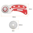 thumbnail image 2 of Rotary Cutter with 5pcs 45mm Straight Blade for Fabric Cutting Red White, 2 of 6