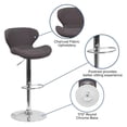 thumbnail image 5 of Home Square Charcoal Fabric Adjustable Bar Stool in Black Finish - Set of 3, 5 of 11