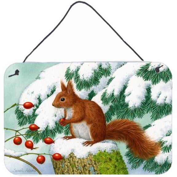 Winter Red Squirrel Wall or Door Hanging Prints