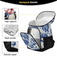 thumbnail image 3 of Backpack Cooler lunch bag 36 Can Capacity Insulated Bag for Camping, Beach, Hiking & Travel Blue Floral, 3 of 7