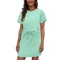 thumbnail image 3 of akafmk Womens 2 Piece Skirt Sets Summer Short Sleeve Tops and Tennis Skort Loungewear Set Casual Workout Matching Outfits, 3 of 4