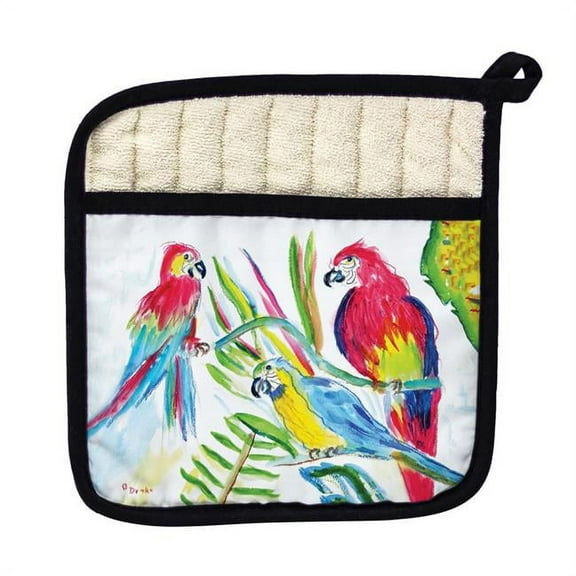 Betsy Drake PT392 Three Parrots Pot Holder