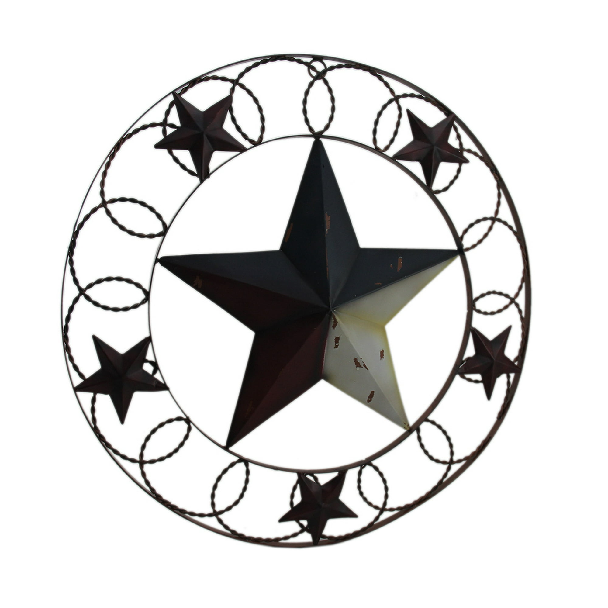 Rustic Red White Blue Indoor Outdoor Framed Barn Star Wall