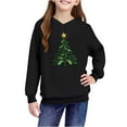 thumbnail image 4 of Lorytime Kids Hooded Sweatshirt for Girl Boys Christmas Tree Sweatshirt Long Sleeve Tops Drop Shoulder Festive Pullover, 4 of 4