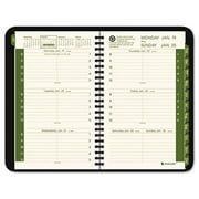At-A-Glance 70100G60 Recycled Weekly/Monthly Desk Appointment Book 4-7/8 x 8 12 Months Green Cover