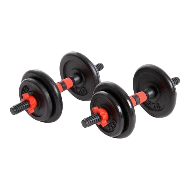 Set de 2 mancuernas ajustables Fuxion Sports FS-SDM25K-01 con Discos de metal 25 Kg negro Unitalla