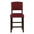 thumbnail image 6 of Linon Metairie 24" Counter Stool, Espresso with Dark Red Faux Leather, 6 of 8