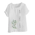thumbnail image 3 of Túnica de Manga Corta Tops para las Mujeres Océano Pescado Impreso Blusa, Ropa Casual Ver Botón Arriba Camiseta, 3 of 5