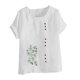 thumbnail image 3 of Túnica de Manga Corta Tops para las Mujeres Océano Pescado Impreso Blusa, Ropa Casual Ver Botón Arriba Camiseta, 3 of 5