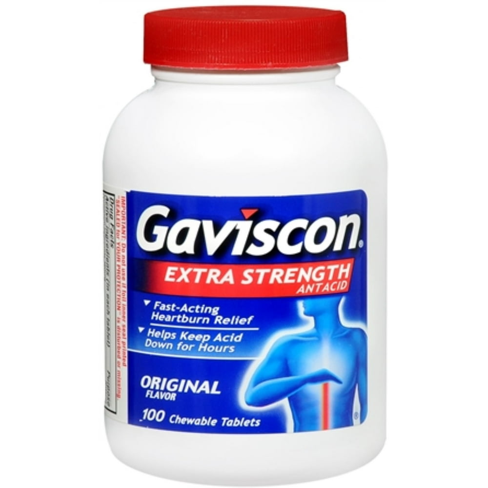 Gaviscon Tablets Extra Strength Original Flavor 100 Tablets Walmart