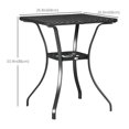 thumbnail image 3 of Outsunny Wicker Dining Table w/ Umbrella Hole Coffee Table, Black, 3 of 10