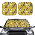 thumbnail image 2 of Daiia Cartoon Bear Yellow 2PCS Car Windshield Sun Shade, Foldable Sun Shield for Car Front Window, Auto Sun Blocker Visor Protector Universal for Truck SUV Pickup-Large, 2 of 7