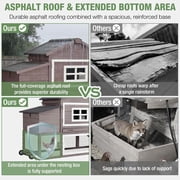 Aivituvin Mobile Chicken Coop with Run Large Hen House with Wheels Chicken House Poultry Cage with Nesting Box, Pull-Out Tray for 3-5 Chickens Brown