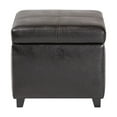 thumbnail image 4 of BAXTON STUDIO DARK BROWN FULL LEATHER STORAGE CUBE OTTOMAN, 4 of 11