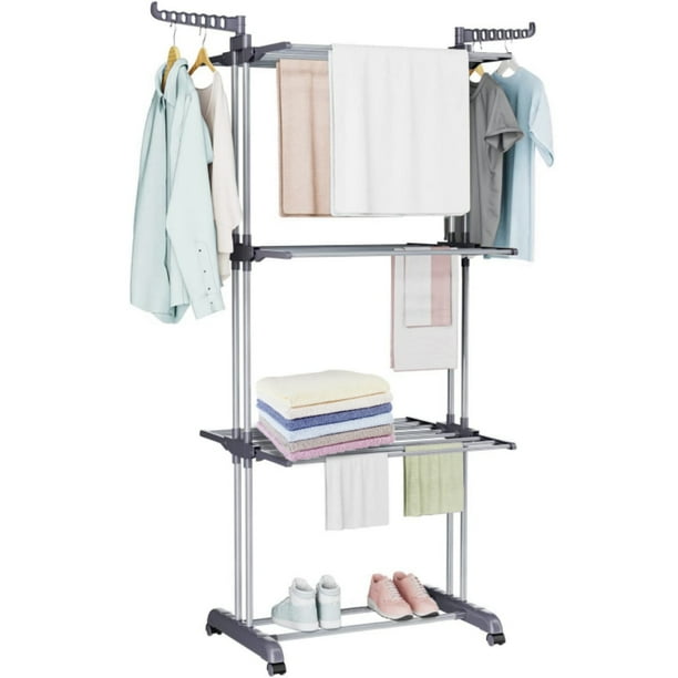 Drying Rack for Clothes, Oversized 4Tier 67.7"(H) Foldable Stainless