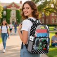 thumbnail image 3 of ZIATUBLES Clear Backpack Heavy Duty, Polka Dot Sisters Print Fabric & PVC Transparent Bag, Large Capacity See Through Backpack for School College Work Travel Security, 3 of 7