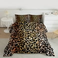 thumbnail image 2 of jejeloiu Chic Cheetah Print Queen Comforter Set,Wildlife Animal Leopard Bedding Sets,Brown Black Bedding Comforter Set For Men Women,Breathable Home Decor Reversible,3-Piece, 2 of 8