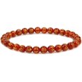 thumbnail image 1 of Natural Six Words Red Agate Gemstone 6mm Round Beads Stretch Bracelet 7" Unisex, 1 of 4
