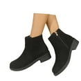thumbnail image 3 of Daznico Winter Boots for Women,Suede Ankle Boots Side Zip Low Heel Short Booties with Round Toe,Shoes for Winter,Size:7.5, 3 of 9