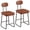 Brown, variant on VECELO Saddle Brown Mid Back Bar Stools Set of 2, Faux Leather Upholstered Counter Height Stools with Supportive Backrest & Footrest and Friendly Foot Pads, for Kitchen Island