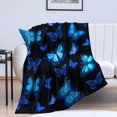 thumbnail image 1 of Manta wowpull Butterfly de franela azul 125x100 cm, 1 of 7