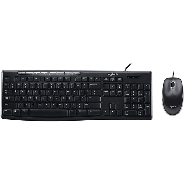 MK200 Media Combo Wired Keyboard and , Full-Size Keyboard with Easy-Access Media , High-Definition Optical , Plug and USB Connection – Black