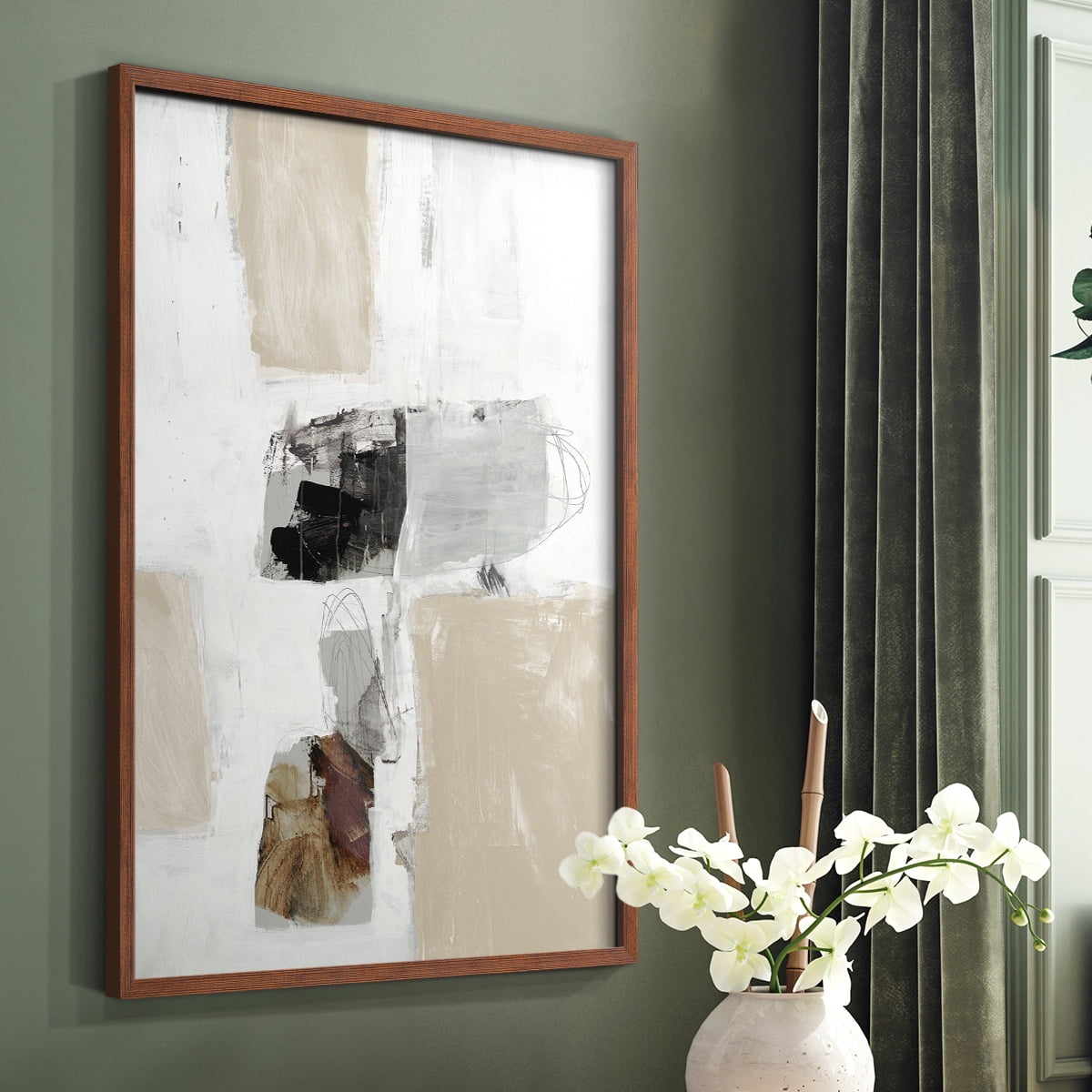 Watch from the Window III V30 Framed Print in Brown Solid Wood 8 x 10 Framed Print