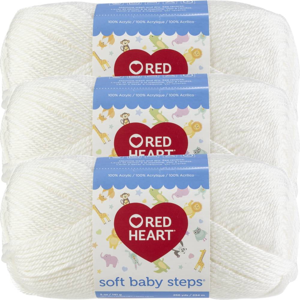 Red Heart E746-9600 Red Heart Soft Baby Steps Yarn White 