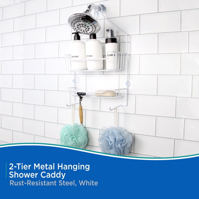 Kenney Rust-Resistant 2-Tier Hanging Shower Caddy, White photo 3