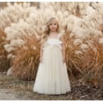 thumbnail image 3 of 2Bunnies Girls' 3T-8Y 3D Flower Petal Tie-Back Bow Maxi Flower Girl Dress, 3 of 4