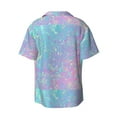 thumbnail image 2 of Easygdp Fantasy Gradient Men's Casual Short-sleeved Shirt with Pocket and Button Suitable for Beach Vacation Leisure - Large, 2 of 7