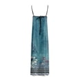 thumbnail image 4 of WILLBEST Dress Robes pour Femmes Maxi Femmes Bordure Contrastée Bretelles Spaghetti Tenues d'Été Voyage Robes Longues Sans Manches, 4 of 4