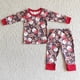 thumbnail image 1 of Conjunto de ropa de dormir de invierno para niños y niñas, conjunto de ropa de dormir con mangas Rojas, camisa de coche de árbol, pantalones con volantes, conjunto de pijamas, venta al por mayor, 1 of 2