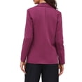 thumbnail image 3 of BLAZER CHIC para Mujeres con Solapa Notch, Manga Larga, de Un Solo Botón, Chaquetas de Trabajo, Color Púrpura, 3 of 6
