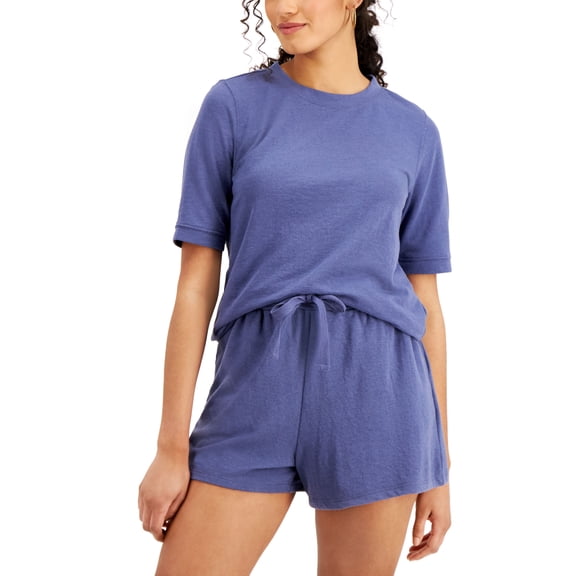 Style & Co Women's Lightweight French Terry Short-Sleeve Sweatshirt