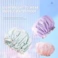 thumbnail image 3 of Bonnet de Douche Imperméable Très Grand Ajustable Réutilisable Bonnet de Douche pour Femmes Filles Toutes Longueurs de Cheveux Rose, 3 of 7