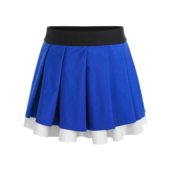 iiniim Kids Girls School Uniform Cheerleading Performance Skorts Skater Tennis Scooter Pleated Skirts Blue 12