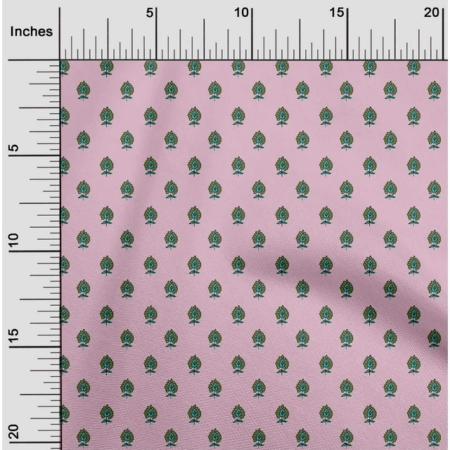 oneOone Polyester Lycra Fabric Floral Block Print Fabric BTY 56 Inch Wide