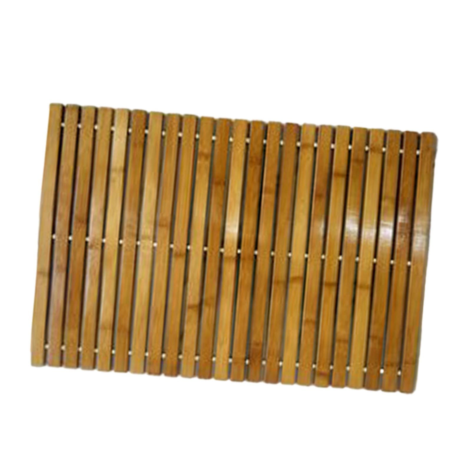 Bamboo Wood Bath Mat Non Slip Floor Mat Indoor Use Kitchen Rugs