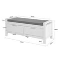 thumbnail image 3 of Haotian FSR74-W,Hallway Storage Bench with Two Drawers and Padded Seat Cushion, 3 of 7