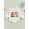 thumbnail image 3 of Bagilaanoe Newborn Baby Girl Boy Thanksgiving Rompers Letters Flower Print Long Sleeve Bodysuits 3M 6M 12M 18M Infant Casual One Piece Short Jumpsuit, 3 of 7