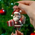 thumbnail image 6 of Sylvtty 1 Pair Santa Claus Pendants Acrylic Colorful Hanging Christmas Decorations Classic Santa Festive Holiday Decor Gifts for Friends Family, 6 of 6