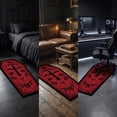 thumbnail image 5 of Gothic Coffin Shape Area Rug Non Slip Halloween Skull Pentagram Mat for Bedroom Goth Room Decor, 5 of 7