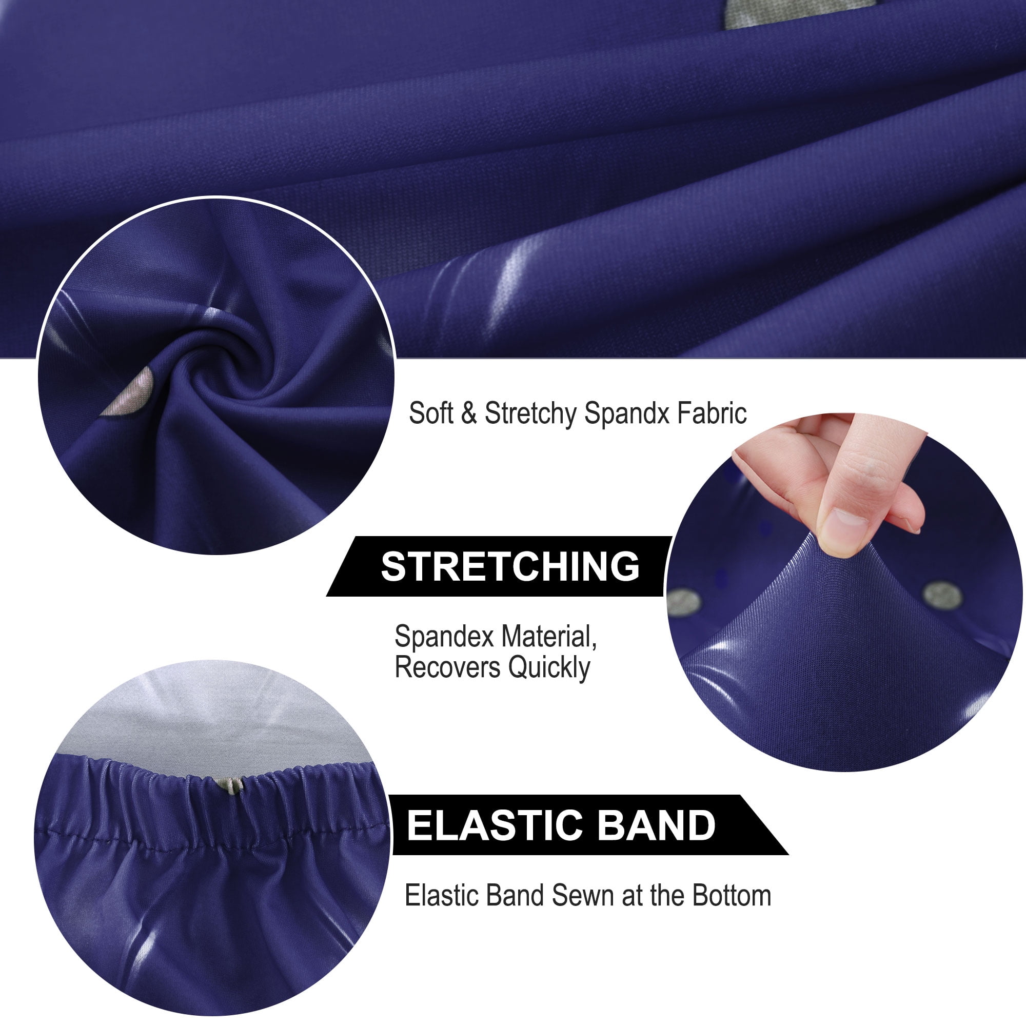 Unique Bargains Stretch Washable Chair Cover for Dining Room Slipcovers Blue