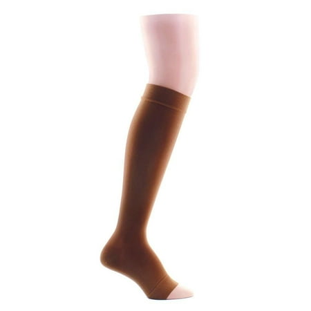 VenoSoft 20-30 mmHg Below Knee Stocking Open Toe Color: Taupe, Size: Large