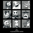 thumbnail image 2 of Men's The Nightmare Before Christmas Main Characters Black and White Squares  Graphic T-Shirt, 2 of 5