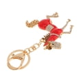 thumbnail image 4 of Émail Rouge Strass Cristal Course Cheval Porte-Clés Sac à Main Téléphone Cadeau de Noël, 4 of 5
