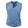thumbnail image 4 of Men's Casual Sleeveless Henley Tank Top Summer Lightweight Breathable Button-Down Muscle Vest, 4 of 5